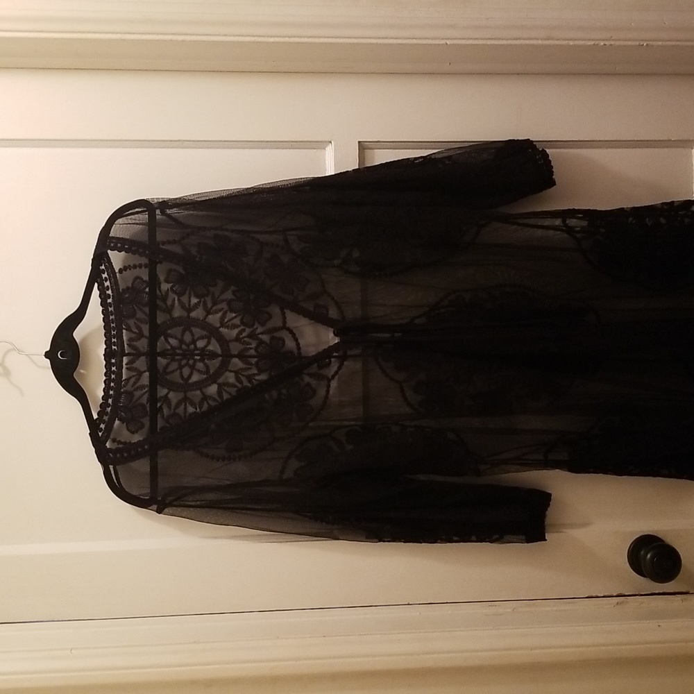 Black lace duster